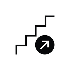 ambition, escalator, businessman, career, climbing, upstairs, illustration, icon, vector, symbol, way, up, sign, step, exit, walk, arrow, stair, staircase, business, flat, person, design, entrance, st
