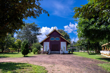 Wat Chan Buddhist temple there is a church that looks like glasses in Chiang Mai province, Thailand.