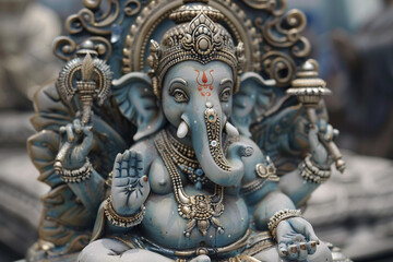 Fototapeta premium Greeting card with bright holiday composition for Ganesh Chaturthi