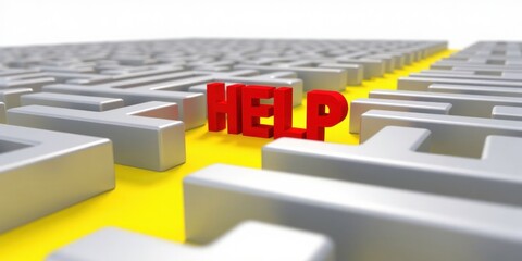 Red Help Sign in a Maze