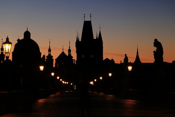 Obraz premium Charles Bridge (Karluv most) Landmark stone bridge in Prague Czech (Praha, Czechia)
