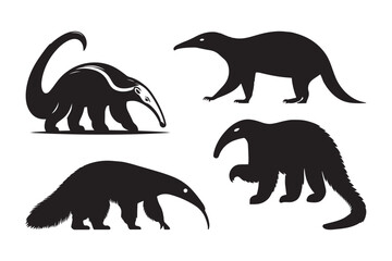 A anteater silhouette vector illustration design