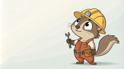 The cute animal works as an engineer