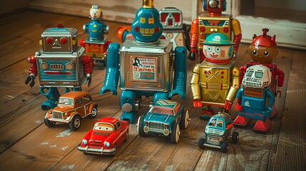 Classic Collection of Vintage Robots and Toy Cars