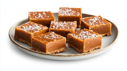 Traditional Thai Coconut Fudge Squares on a Plate