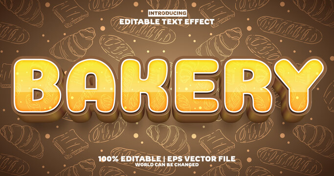 Bakery editable text effect in modern trend style - Powered by Adobe