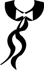 Girl trying on a dress next to a mannequi, shirt, ribbon, wedding