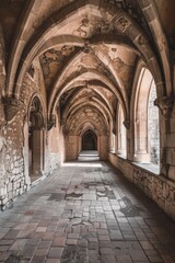 Fantasy medieval gallery in the castle.