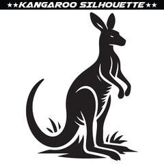 Kangaroo silhouette isolated on white background. vector eps 10