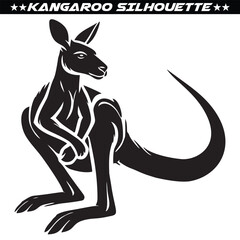 Kangaroo silhouette isolated on white background. vector eps 10