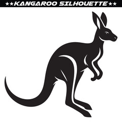 Kangaroo silhouette isolated on white background. vector eps 10