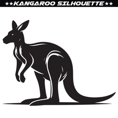 Kangaroo silhouette isolated on white background. vector eps 10