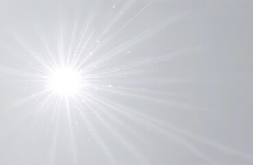 Obraz premium Abstract light beams radiating outward from a bright center on a white background.
