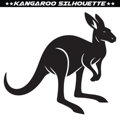 Kangaroo silhouette isolated on white background. vector eps 10