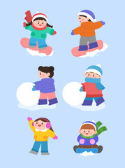 겨울활동 어린이들