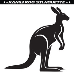 Kangaroo silhouette isolated on white background. vector eps 10