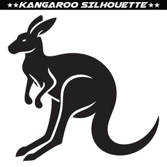 Kangaroo silhouette isolated on white background. vector eps 10