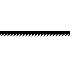 Long straight saw blade. Vector isolated illustration on white background.	
