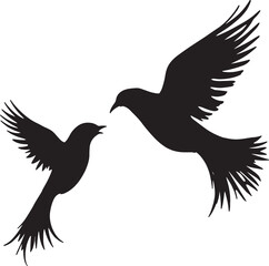 Obraz premium silhouette, The action of Flying bird, vector