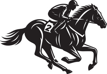 silhouette, The action of playing Race horse, vector