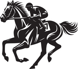 Obraz premium silhouette, The action of playing Race horse, vector