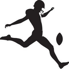 Obraz premium silhouette, The action of playing football americain