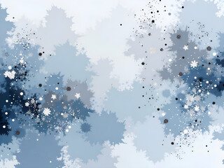 Serene abstract texture in shades of blue with delicate snowflake patterns, digital painting of abstract concept.