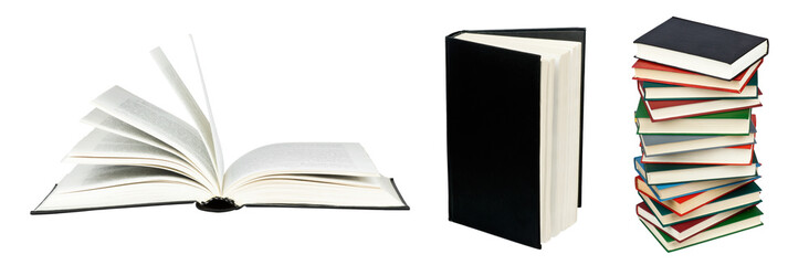 Books isolated on transparent background. Png format