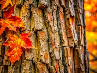 Captivating Macro Photography of Old Maple Wood Trunk Showing Intricate Tree Bark Texture Patterns for Nature and Wood Texture Enthusiasts