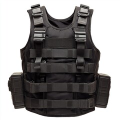 Tactical body armor for protection from bullets and fragments on a white background