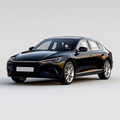Obraz premium Sleek Black Sedan on Minimalist Background