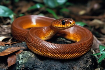 Obraz premium Brown Tree Snake: Australian Wildlife Species, Venomous Reptile in Eastern Australia