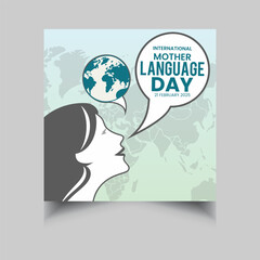 International Mother Language Day social media post template