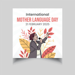 International Mother Language Day social media post template