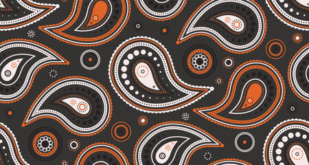 Floral pattern paint at nature tissue. Oriental vintage by linen designer. Rug ornamental on background paisley.