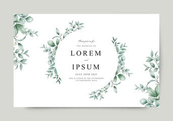 Elegant green plants set for wedding invitation template, wedding card, cover, banner etc.