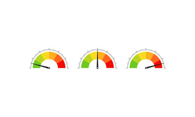Gauge Vector multi color red orange green dial shape V2