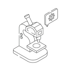 Microscope icon representing scientific and medical research