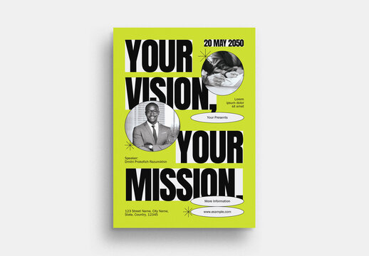 Green Modern Maximalism Your Vision Your Mission Flyer Layout