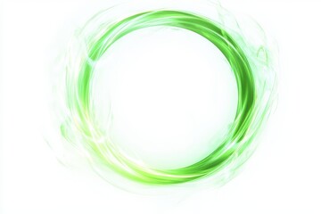 A luminous green circle with dynamic swirling motion creating a glowing effect