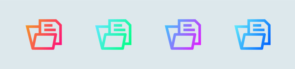 Record line icon in gradient colors. Report signs vector illustration.