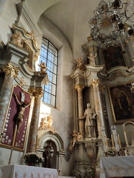 Church of the Immaculate Conception of the Most Holy Virgin Mary in Slonim, Belarus. The interiors of the church
