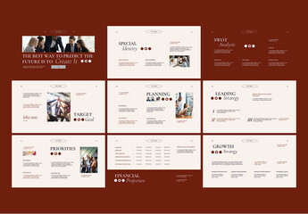 Cream Maroon Minimalist Modern Business Plan