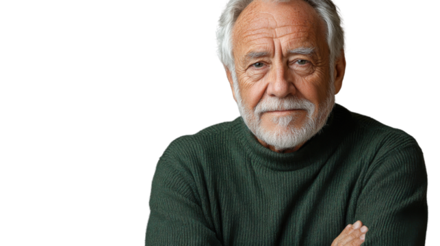 portrait of man isolated on white background