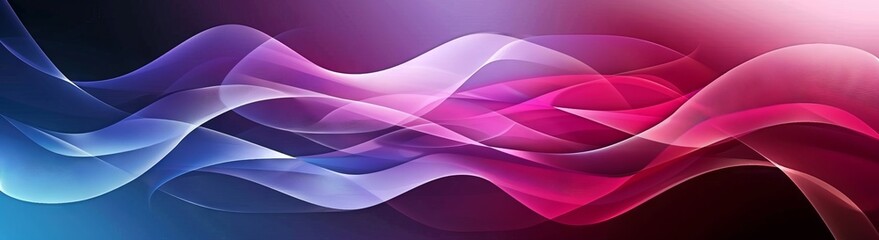 Abstract background banner with blue and purple gradient color, wavy shapes, gradients, shapes, blurred, curves, lines, pink colors