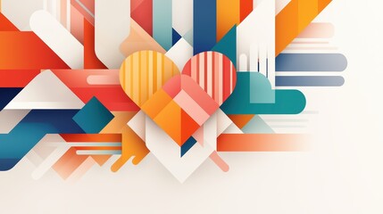 Fototapeta premium Unity in Hands: Modern Heart Gesture with Vibrant Background of Togetherness