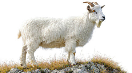 goat on the meadow isolated on white background