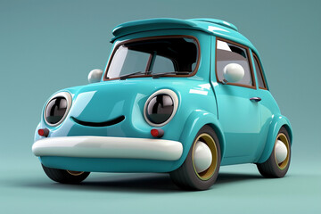 Beautiful fictional cartoon car with pronounced headlights