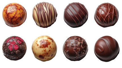 Set od chocolate isolated on white background