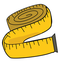 Tailor's tape measure. Tailor measuring tape, item for tailoring, needlework.